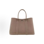 HERMES Garden Party 30 Silver clasp Handbag 30 Women\'s Edition 18 Etoupe Elephant Grey